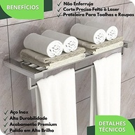 Toalheiro de Parede Duplo em Inox – Estilo Hotel com Design Moderno e Resistência Premium - imagem 5