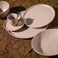 Conjunto 6 Pratos Sobremesa Mahogany 21,5cm Bio Stoneware Porto Brasil | Design Artesanal & Resistente - imagem 5