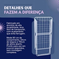Varal de Chão Dobrável Slim com Abas Laterais – Leve, Compacto e Resistente Antiferrugem - imagem 5