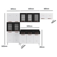 Cozinha Completa Mirage New 14 Portas 2 Gavetas 5 Vidros Telasul Preto - Design Moderno e Resistente - imagem 3