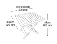 Mesa Quadrada Dobrável Arqplast 80x72cm - Prática e Resistente para Casa e Comércio - imagem 2