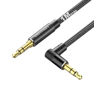 Cabo Auxiliar P2 90° VENTION 1m: Áudio HIFI Estéreo, Nylon Resistente e Conectores Banhados a Ouro - imagem 2