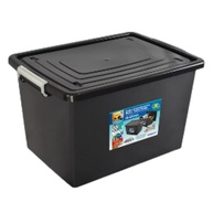 Kit 2 Caixas Organizadoras 56L com Tampa e Trava - Design Retangular Preto - imagem 4