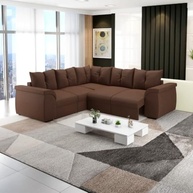 Sofá de Canto 5 Lugares com Retráteis Qatar Suede Marrom - Conforto e Estilo para sua Sala - imagem 3