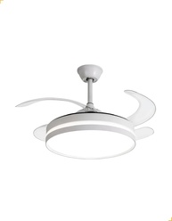 Ventilador de Teto Retrátil com LED 3 Cores e Controle Remoto – Air Signo Opus 4 Pás Transparente - imagem 1
