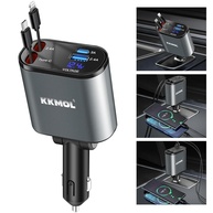 Carregador Retrátil KKMOL 4 em 1: Potência 100W, 2 Cabos e Tela de Tensão para iPhone 15, Galaxy S23 e Mais! - imagem 1