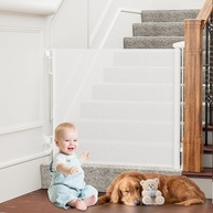 Grade de Proteção Retrátil 86x150cm para Pets e Bebês | Segurança Inteligente para Escadas e Portas - imagem 2