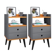 Kit Mesa de Cabeceira Retrô com Gaveta para Quarto Casal - Design Moderno e Funcional - imagem 2