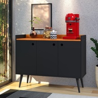 Aparador Buffet Balcão Wood New Retrô 3 Portas - Estilo Vintage para Sala e Cozinha - imagem 1