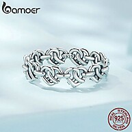 Anel de Prata Coração Bamoer 925: Elegância Retro - imagem 2