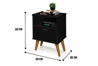 Mesa de Cabeceira Retrô em Madeira Maciça - Design Elegante e Resistente - imagem 3
