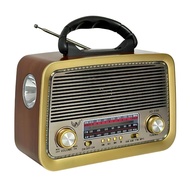 Rádio Retrô 3199 V1 Bluetooth USB SD AM FM SW - Bateria Recarregável e Lanterna - imagem 1