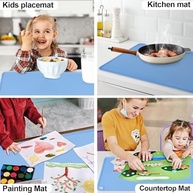 Tapete de Mesa de Silicone Azul - Jogo Americano Reutilizável com Borda Elevada para Bancada de Cozinha - imagem 4