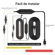 Kit de Cabos Rígidos DDPAI Tipo-C: Monitoramento 24h para sua Câmera de Painel - imagem 2