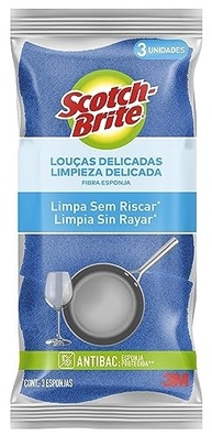 Scotch-Brite 3M Esponja Não Risca Azul - 3 Unidades | Limpeza Segura e Eficiente - imagem 2