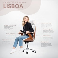 Cadeira Office Lisboa Branca com Encosto Ergonômico Rivatti - Conforto Premium para Home Office - imagem 3