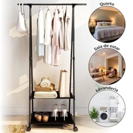 Arara Organizadora com Rodas - Cabideiro e Sapateira Multifuncional para Quarto e Closet - imagem 4