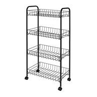 Fruteira com Rodas 4 Andares Preta - Organize com Estilo e Praticidade - imagem 2