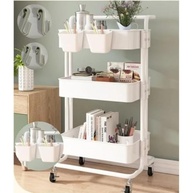 Carrinho Organizador Multiuso com Rodinhas e 3 Prateleiras - Design Moderno para Cozinha, Banheiro e Escritório - imagem 5