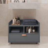 Gabinete Organizador para Banheiro com Rodízios e Design Cobreado Moderno - imagem 1