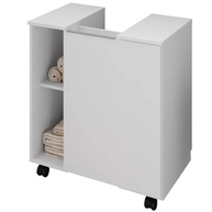 Gabinete 1 PT Pequin Branco – Design Moderno com Nichos Inteligentes e Rodízios - imagem 1