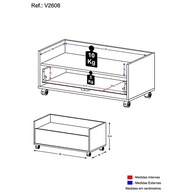 Balcão Gabinete para Banheiro com Rodízios 80cm | Multimóveis V2608 em Branco - imagem 5