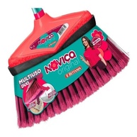 Vassoura Noviça Original com Cabo - Multicolorida (Verde, Rosa e Laranja) | Tecnologia Duo para Limpeza Eficiente - imagem 1