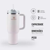 Stanley Quencher H2.0 FlowState 1,18L Rosa - Copo Térmico com Canudo e Isolamento a Vácuo - imagem 4