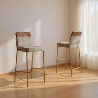 Kit 2 Banquetas Altas Duo Carraro - Areia e Rosê | Estilo e Conforto Moderno - imagem 5