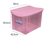 Caixa Organizadora Plástica Alta 13,5L Rosé - Linha Radical com Tampa Click - imagem 3