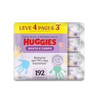 Huggies Lenços Umedecidos Rosto e Corpo - Limpeza Profunda com 99% de Remoção de Bactérias | 4 Pacotes com 48 Unidades - imagem 2