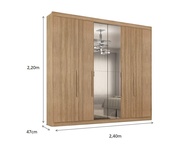 Guarda-Roupa Casal Valencia 6 Portas com Espelho e Gavetas - Organize seu Quarto com Estilo - imagem 2