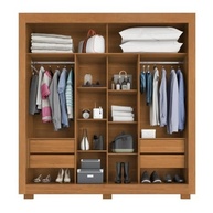 Guarda-roupa Casal 2 Portas 4 Gavetas Titanium Cinamomo/Areia - Organização e Estilo para Seu Quarto - imagem 4