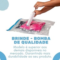Sacos a Vácuo para Roupas - Kit com 5 Unidades 50x60cm + Bomba Manual - Reduz Espaço em 80% - Ideal para Organização e Viagem - imagem 4