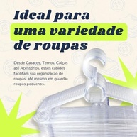 Cabides de Acrílico Antideslizantes Reforçados - Kit 30 Unidades para Organização de Roupas - imagem 5