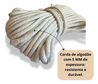 Corda para Secador de Roupas 100% Algodão 15m x 5mm - Trançada Resistente e Durável - imagem 2