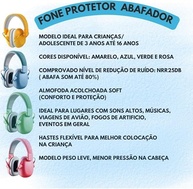 Abafador de Ruídos Infantil, Protetor Auricular para Autismo, Fone Anti-Ruído, Azul - imagem 3