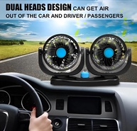 Ventilador de Cabeça Dupla 12V para Carro - Rotação 360°, Baixo Ruído e 2 Velocidades - imagem 3