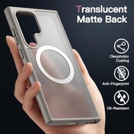 JETech Capa Magnética para Samsung S24 Ultra 5G: Compatível MagSafe, Fosca Translúcida e Anti-Choque (Titânio Cinza) - imagem 5
