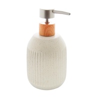 Porta Sabonete Líquido de Cerâmica Granilite Lines Branco 430ml - Design Moderno e Funcional - imagem 1