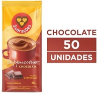3 Corações Cappuccino Sabor Chocolate sachê 20g - contém 50 unidades - imagem 1