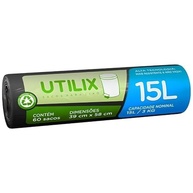 Saco para Lixo Utilix 15L - Rolô com 60 Unidades, Preto, Alta Tecnologia e Resistência Total - imagem 2