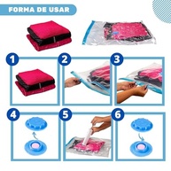 Sacos a Vácuo para Roupas - Kit com 5 Unidades 50x60cm + Bomba Manual - Reduz Espaço em 80% - Ideal para Organização e Viagem - imagem 5