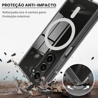 Capa Mag-Safe Transparente Premium para Samsung Galaxy S25: Slim, Anti-Amarelamento e Proteção de Câmera - imagem 3