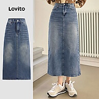 Saia Jeans Lovito: Casual, Lisa e Lavada - imagem 1