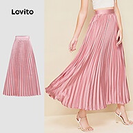 Saia Plissada Rosa Lovito: Elegância e Conforto - imagem 1