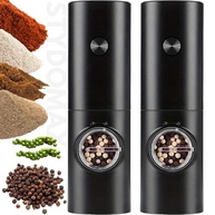 Kit 2 Moedores Elétricos de Sal e Pimenta com LED - Conjunto Automático 70ml para Cozinha e Churrasco - imagem 2