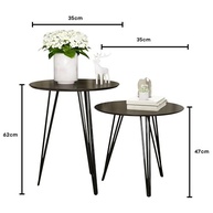 Conjunto com 2 Mesinhas Laterais Redondas com Pés de Ferro - Ideal para Sala e Canto - imagem 4