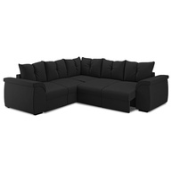Sofá de Canto 5 Lugares Retrátil Qatar Suede Preto - Conforto e Estilo para sua Sala - imagem 1
