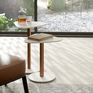 Kit Mesas Laterais Triangulares em MDF Off White - Design Orgânico Moderno para Sala e Escritório - imagem 4